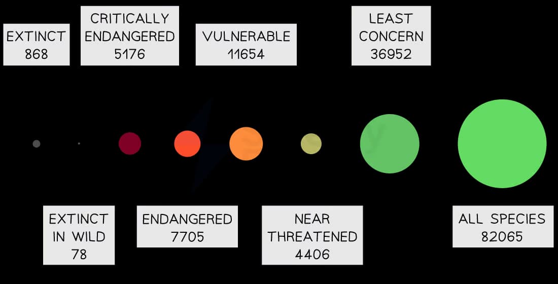 2016 data demonstrating the level of risk being faced by species