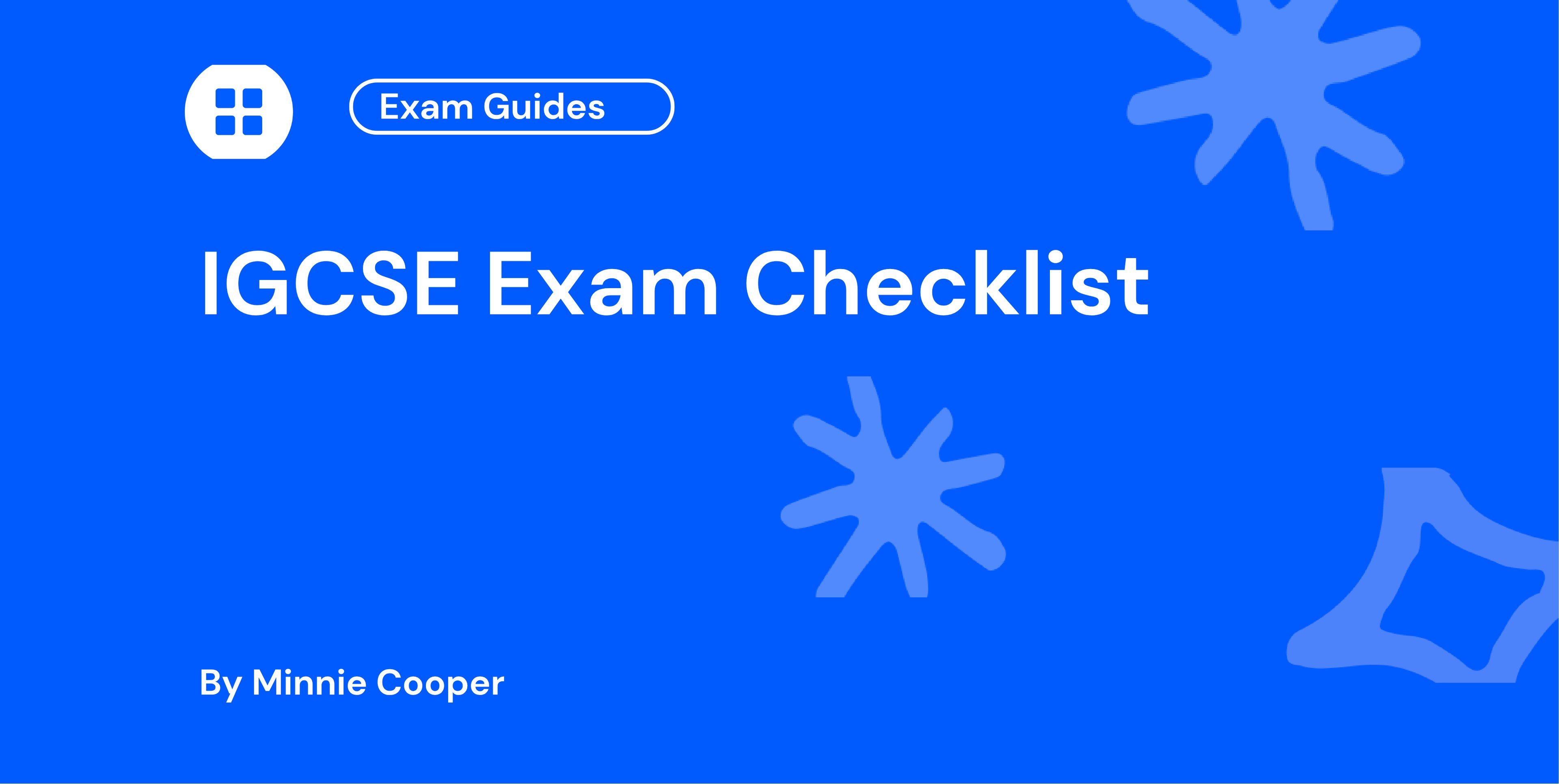 IGCSE Exam Checklist